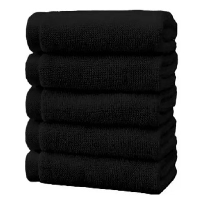 Toalla Facial 100% Algodón Suave De Alta Densidad Mayoreo Economica 30x30cm 5pzs Color Negro Yuriria Ultraabsorbente Para Baño | MercadoLibre