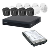 Kit Cctv 4 Camaras Bullet 2mp Dvr 1080p Lite Balun Dahua 1tb