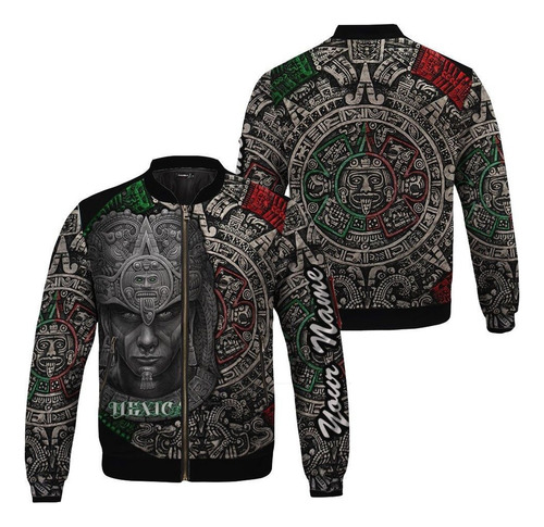 Chamarra Bomber Guerrera Azteca Personalizada 124d Chamarra