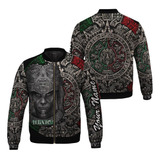 Chamarra Bomber Guerrera Azteca Personalizada 124d Chamarra