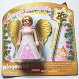 Original Figura Playmobil De Angel Navideño Con Alas Doradas