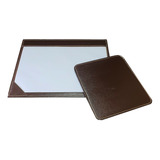 Kit Organizador De Mesa Mouse Pad E Risque Folha A4 Marrom