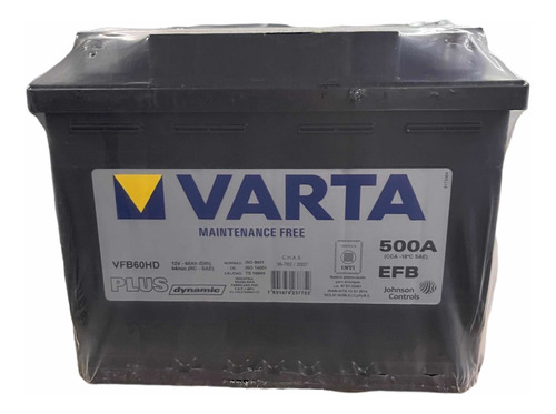 Batería Auto Varta Vfb60 12x75 Efb Start Stop