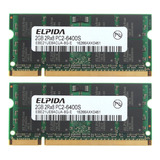 Memória Notebook Elpida 2x 2gb = 4gb Ddr2 800mhz Pc2 6400s