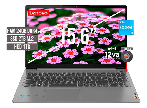 Portatil Lenovo Intel Core I3 1215u Ssd 2tb+hdd 1tb Ram 24gb