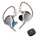 Fone De Ouvido Intra Auricular Kz Zs10 Pro + Case Cor Azul