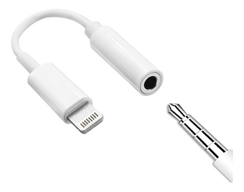 Cabo Adaptador P2 Áudio Fone iPhone 11 12 13 14 Cor Branco