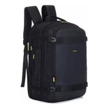 Mochila Hummer Porta Notebook 21l 18 Pulgadas Negra Color Negro Diseño De La Tela Liso