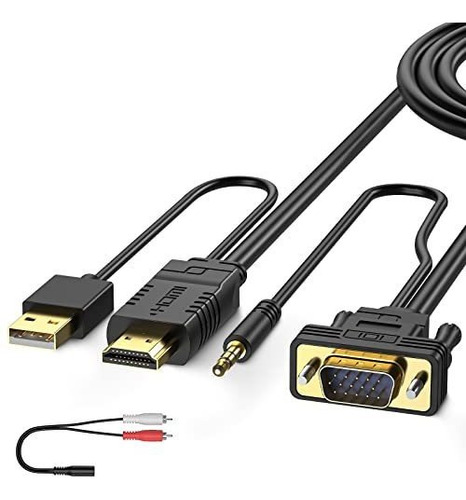 Cable Vga A Hdmi 33ft/10m, 1080p Con Audio.