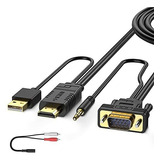 Vga A Hdmi 10m - 30 Pies (antiguo Pc Al Nuevo Televisor - Mo