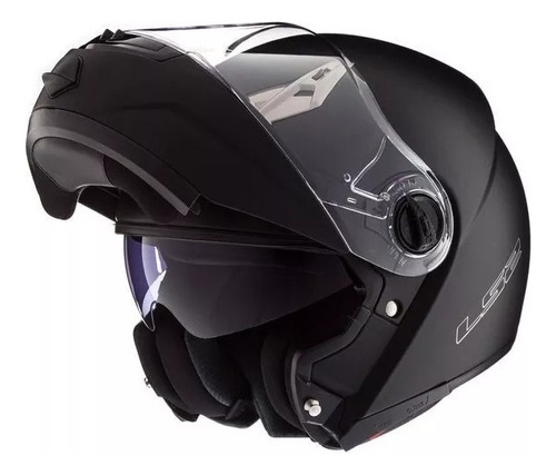 Casco Moto Ls2 Rebatible Doble Visor 370 Easy Negro Mate Rpm