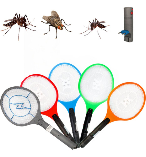 Raquete Eletrica Mata Moscas Mosquito Pernilongo Muriçoca