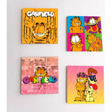 4 Set Pintura De Diamantes Cuadros Decor Garfield 30x30cm