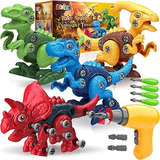 Juguetes De Dinosaurio Desarmables Multicolor 4 Piezas Niño