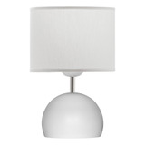 Velador Moderno Bocha Blanco Pantalla Blanca Living Kas