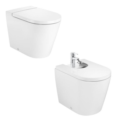 Combo Roca Inspira Inodoro Corto+bidet 3 Orificios P