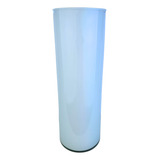 Vaso De Vidro Decorativo Sala Luxo Tubo Cor Branco 10x30