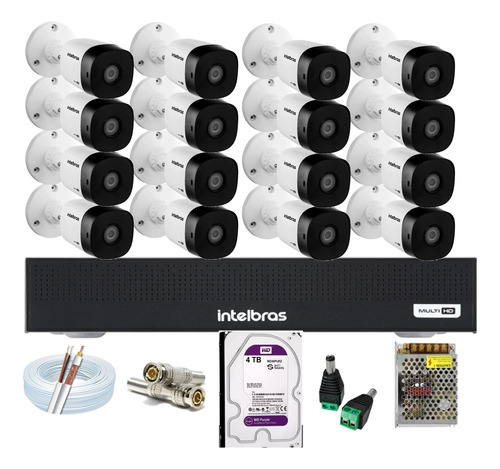 Kit 16 Cameras Intelbras Fullhhd Dvr 16 Mhdx 1016, Purple 4t