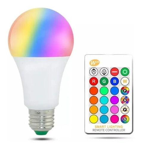 Ampolleta Led E27 Rgb 12w Control Remoto Colores Tiktok 