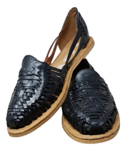 Huarache Sandalia Artesanal Para Mujer De Piel Bordado Laser