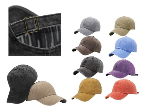 12 Gorras Visera Liso Vintage Gastadas A Elegir Por Mayor