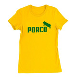 Camiseta Feminina Baby Look Porco Especial Copa Do Mundo