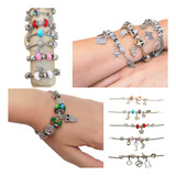 Pulseiras Berloques Prateadas Kit Com 20 Sem Repetir Modelos