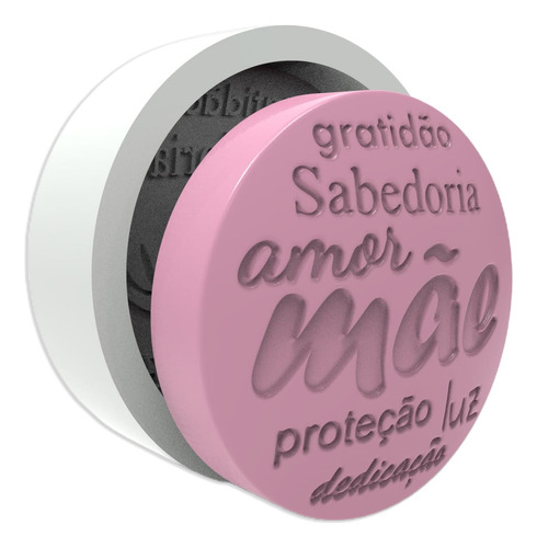 Molde De Silicone Redondo G Mãe-amor-dedicação Grande