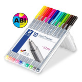 Microfibras Staedtler Triplus 334 0.3 Mm Pack X 10 Colores