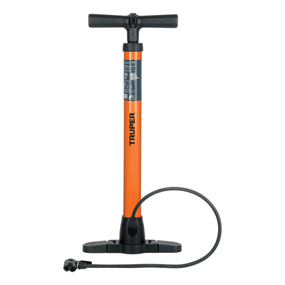Inflador De Pie Manual Bici Pelota Auto 3 Picos Truper 14863 Color Naranja | Envío gratis