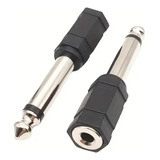 Lote De 2 Adaptadores Conectores 3.5mm A 6.3mm Audio 