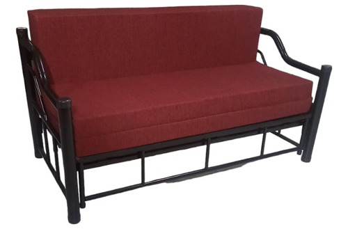 Sofa Cama Plegable Con Colchon 2 Plazas 1.40 Caño 2 Pulgadas