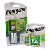 Cargador Energizer Maxi Bateria Recargable + Aa X4 Combo Kit