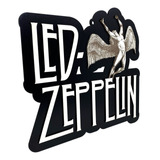 Placa Decorativa Led Zeppelin Rock 3d Relevo Bar Decoração