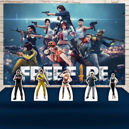 Kit Painel+display Festa Infantil Free Fire Jogos Eletrônico