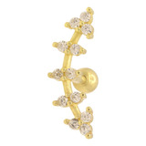 Piercing Cartilagem Ouro 18k (750) Cluster Ramo