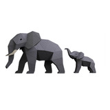Familia Elefante E Hijo Para Armar Papercraft Papiroflexia 