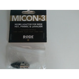 Adaptador Rode Micon-3 Para Microfone Hs1, Pinmic E Lavalier