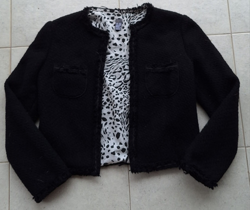 Saco Tapado De Fiesta Elegante Zara Negro Talle 11-12 Años 