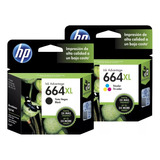 Kit 2 Cartuchos De Tinta Hp 664 Xl Advantage Negro-tricolor