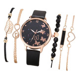 Set Reloj De Pulso Para Mujer + Pulseras 