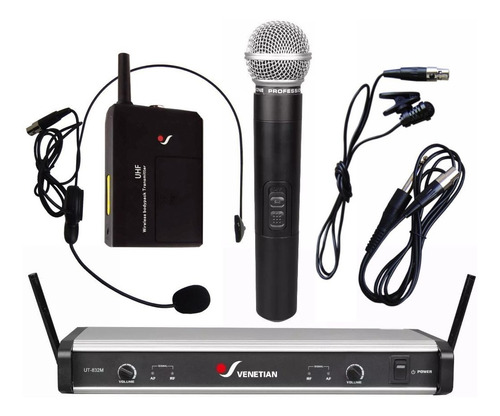 Microfono Venetian Ut-832set Mano Vincha Inalambrico Uhf U4