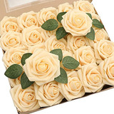 Artificial Flowers 25pcs Real Looking Creamy Yellow Foa...