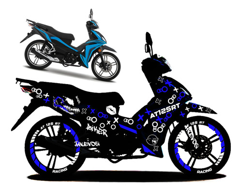 Kit Calcomanias Reflejantes At 125 Rt Italika Venom Fantasm