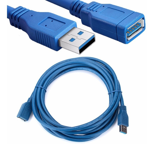 Cable Extensor Usb 3.0 1,5m Azul / Datos Y Carga/ Madidino