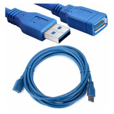 Cable Extensor Usb 3.0 1,5m Azul / Datos Y Carga/ Madidino