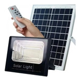 Foco 100w Exterior + Panel Solar + Control Remoto Color De La Carcasa Negro