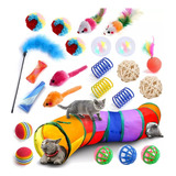 Juego De 24 Piezas Cat Toy Tunnel Teaser Cat Stick Spring