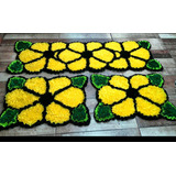 Tapetes Frufru Floral Trio Amarelo 