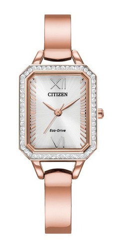 Em0983-51a Reloj Citizen Eco Drive Ladies Crystal Rosado